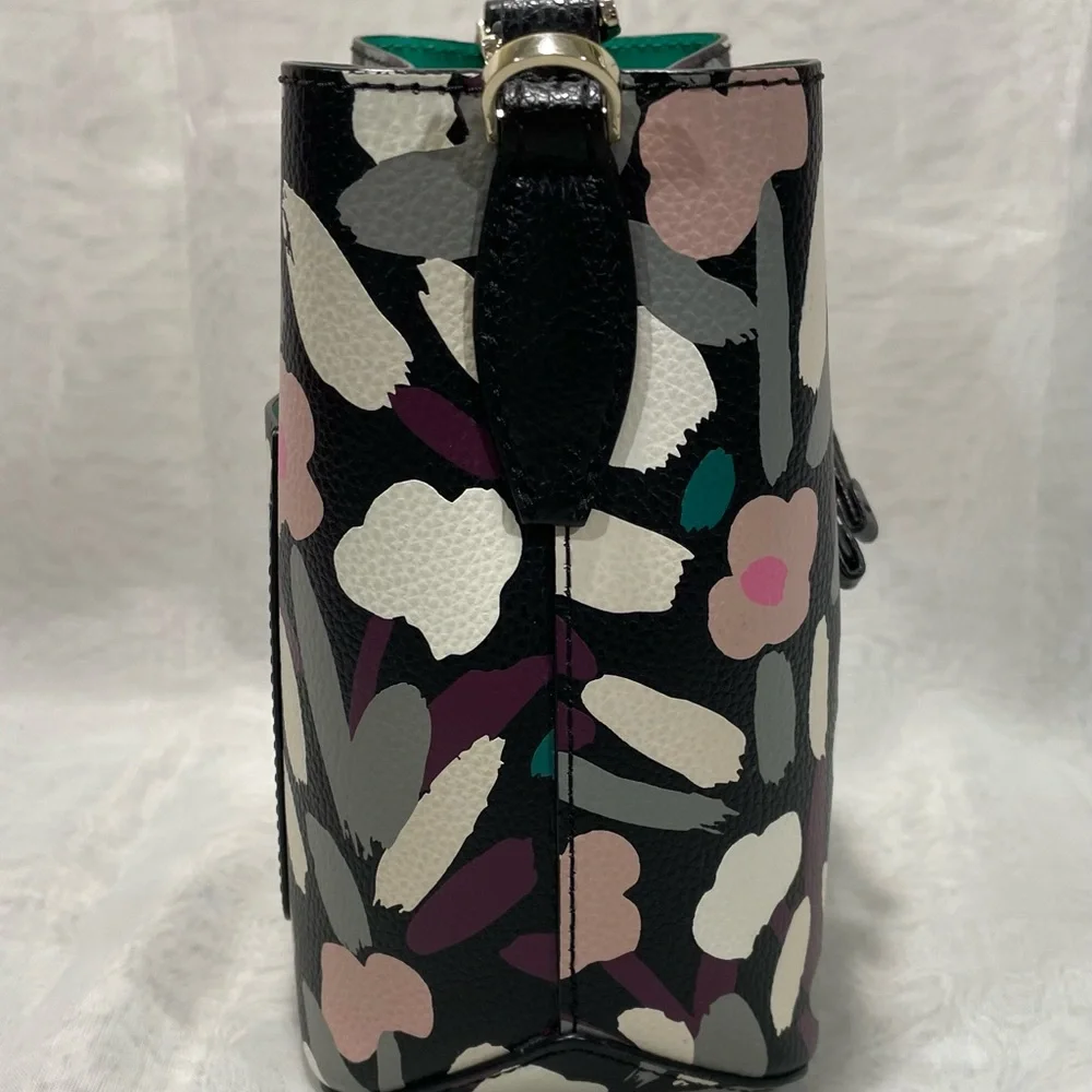 Kate Spade Eva Fete Floral Pebble Leather Bucket Crossbody, NWOT